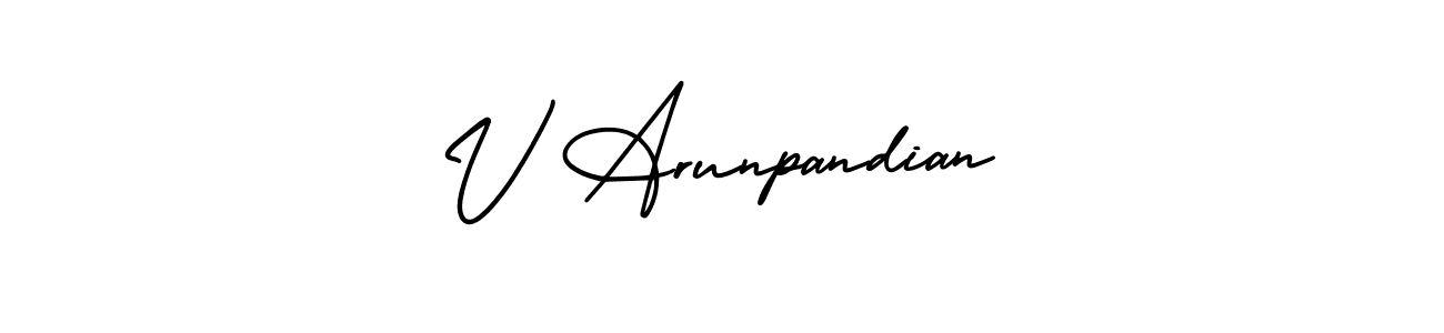 Also we have V Arunpandian name is the best signature style. Create professional handwritten signature collection using AmerikaSignatureDemo-Regular autograph style. V Arunpandian signature style 3 images and pictures png